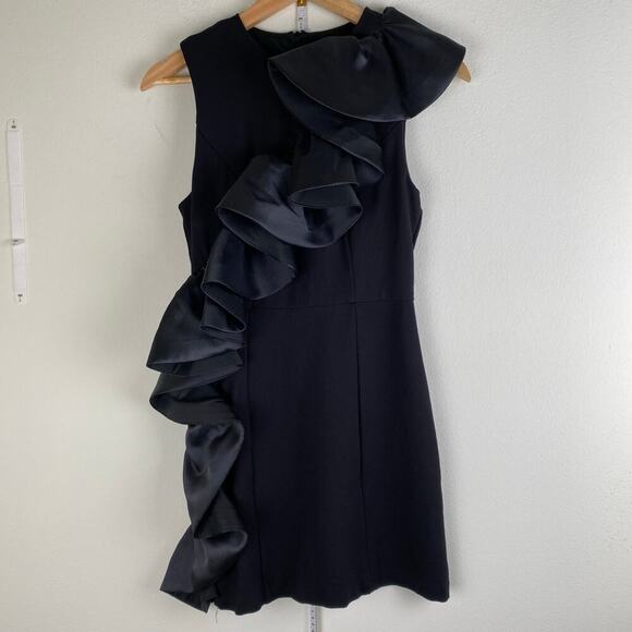 Hutch Ruffle Sheath Dress Size XS Black Mini Anthropologie - Picture 7 of 14